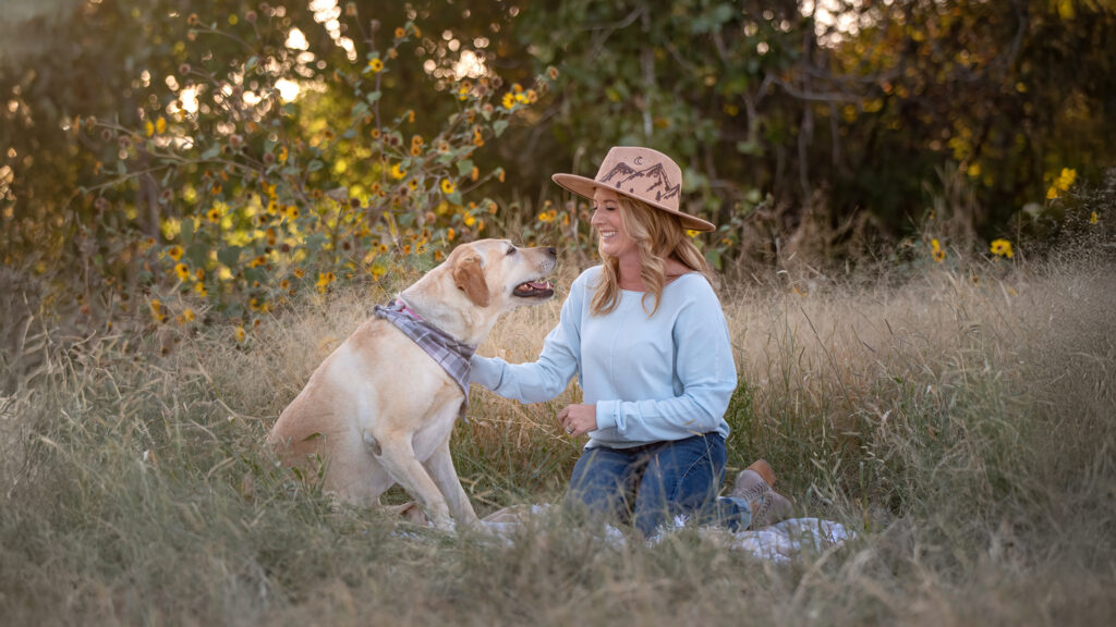 Sopie, a yellow lab, and her mom
